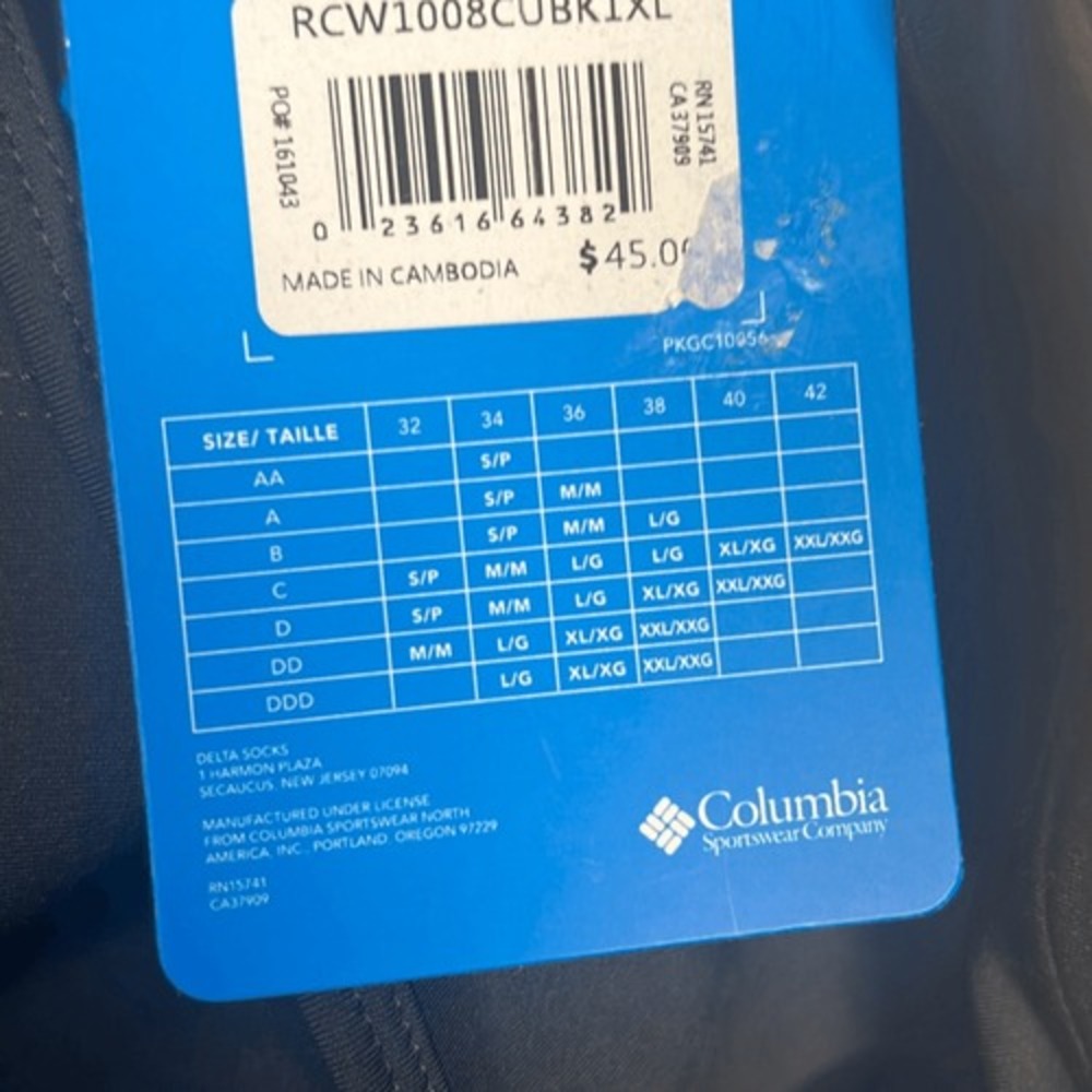 Columbia Women 1 Pack Classic Logo Racerback Omni Wick Bra Size XL Sport Bra New - Picture 6 of 7